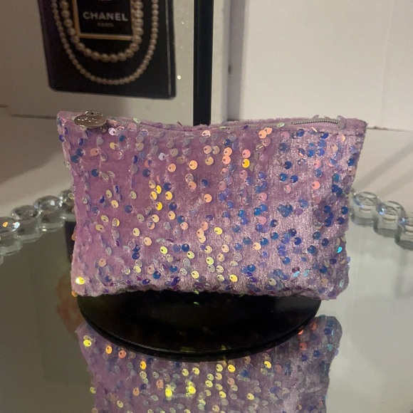 Ipsy Purple Sequin Cosmetic Bag - Picture 1 of 6